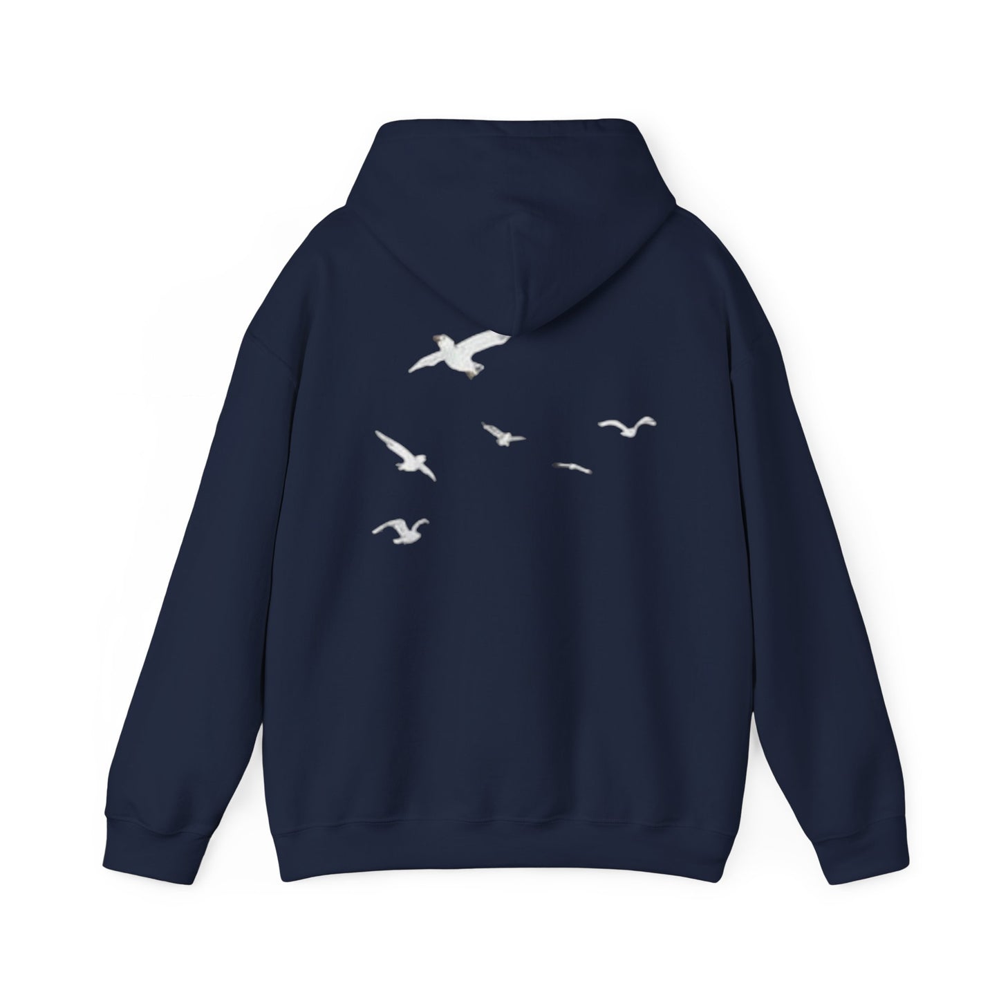 Daisy Script Arabic Phrase Hoodie | Seagulls Back Print Hoodie
