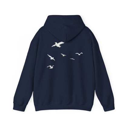 Daisy Script Arabic Phrase Hoodie | Seagulls Back Print Hoodie