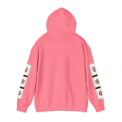 قدم_نیاز Arabic Calligraphy Hoodie | Floral Sleeve Pattern