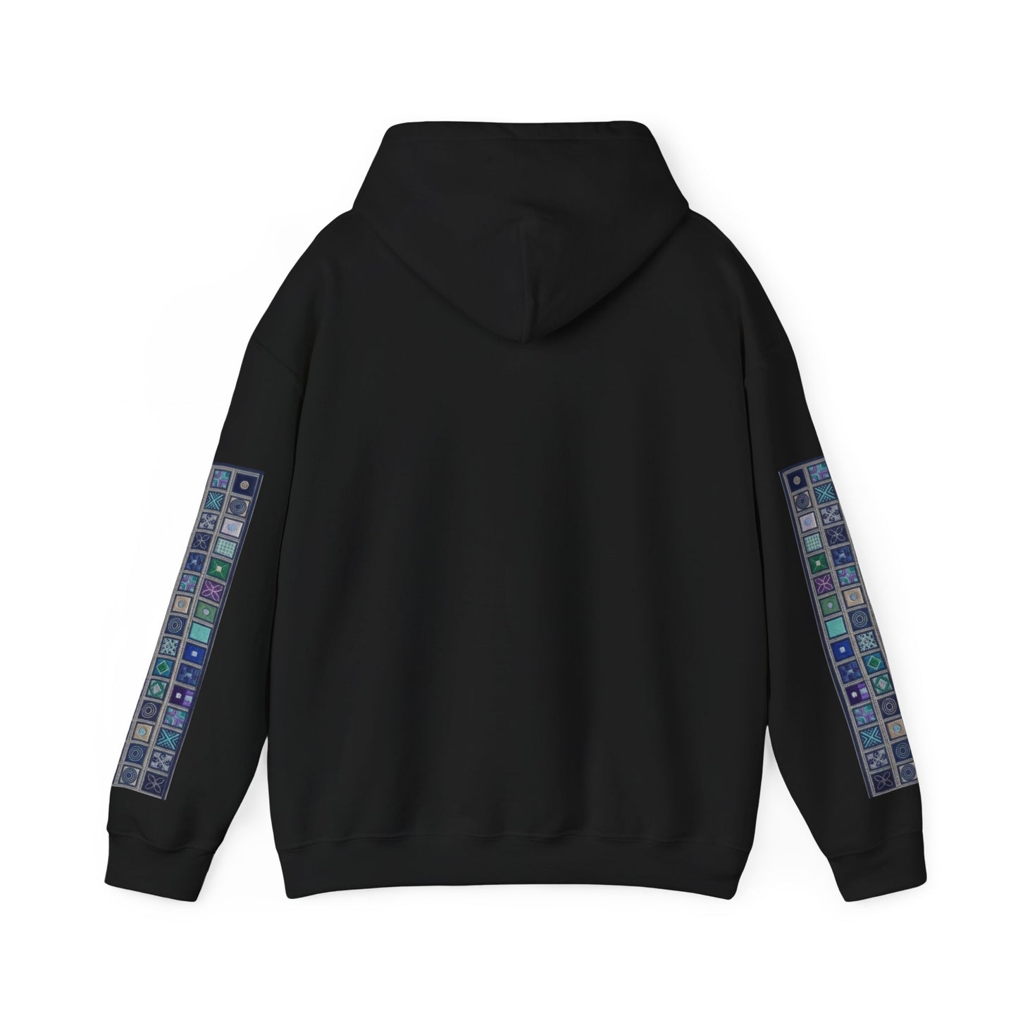 Paisley Motif Arabic Calligraphy Hoodie | Sleeve Tile Pattern