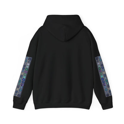 Paisley Motif Arabic Calligraphy Hoodie | Sleeve Tile Pattern