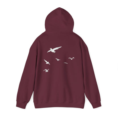 Daisy Script Arabic Phrase Hoodie | Seagulls Back Print Hoodie