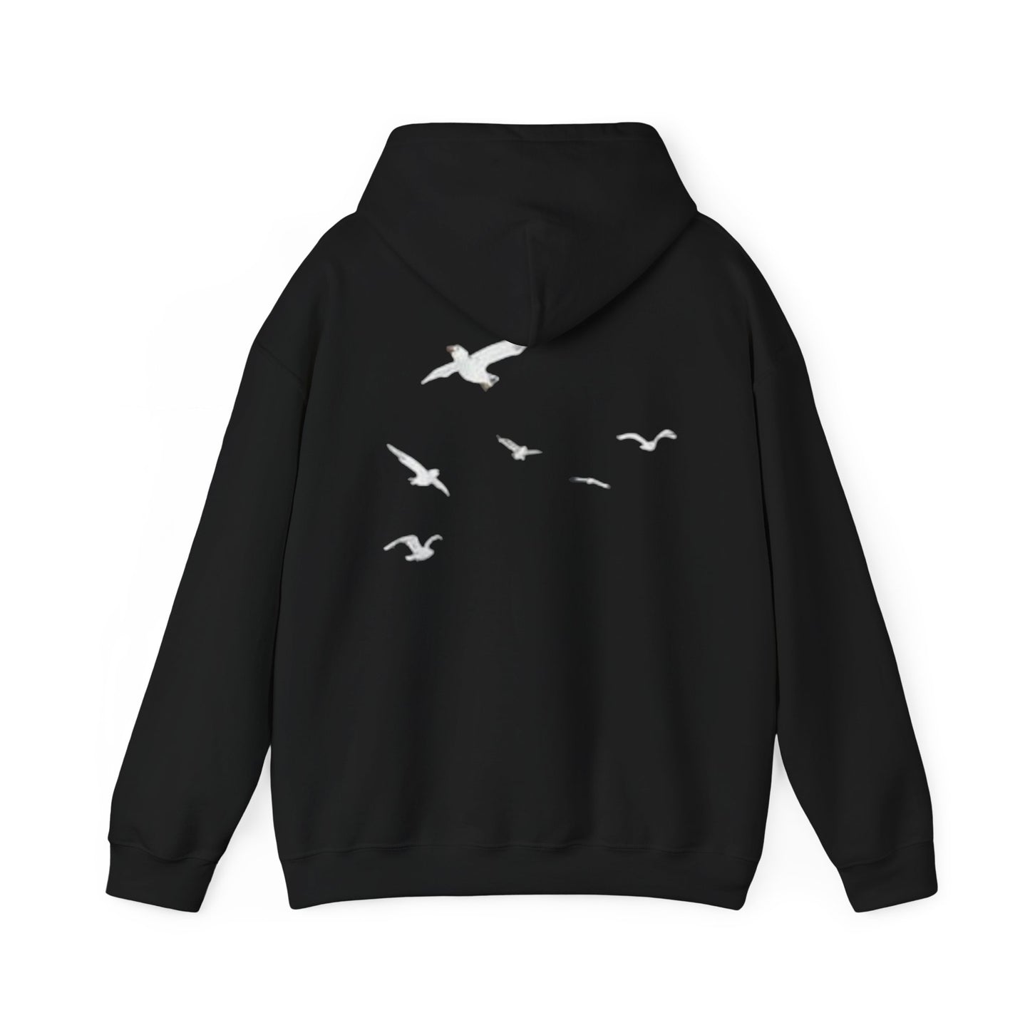 Daisy Script Arabic Phrase Hoodie | Seagulls Back Print Hoodie