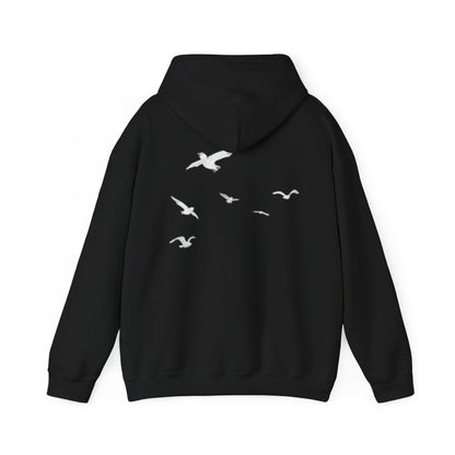 Daisy Script Arabic Phrase Hoodie | Seagulls Back Print Hoodie