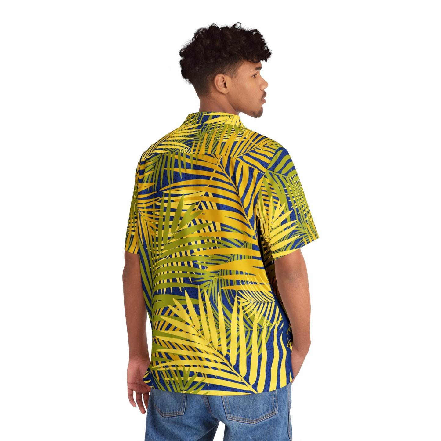 Yellow Palm Leaves Hawaiian Shirt | AOP Tropical Resort Shirt