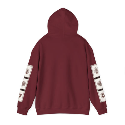 قدم_نیاز Arabic Calligraphy Hoodie | Floral Sleeve Pattern
