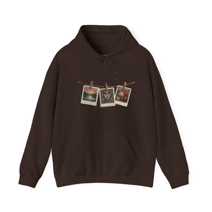 Vintage Polaroids Artwork Hoodie | Photo Collage, Arabic Script