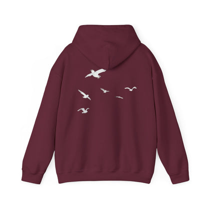 Daisy Script Arabic Phrase Hoodie | Seagulls Back Print Hoodie