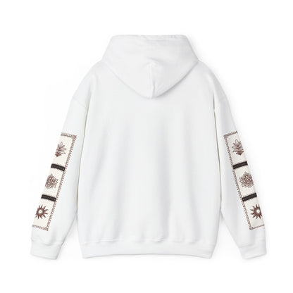 قدم_نیاز Arabic Calligraphy Hoodie | Floral Sleeve Pattern