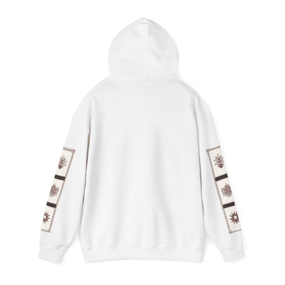 قدم_نیاز Arabic Calligraphy Hoodie | Floral Sleeve Pattern