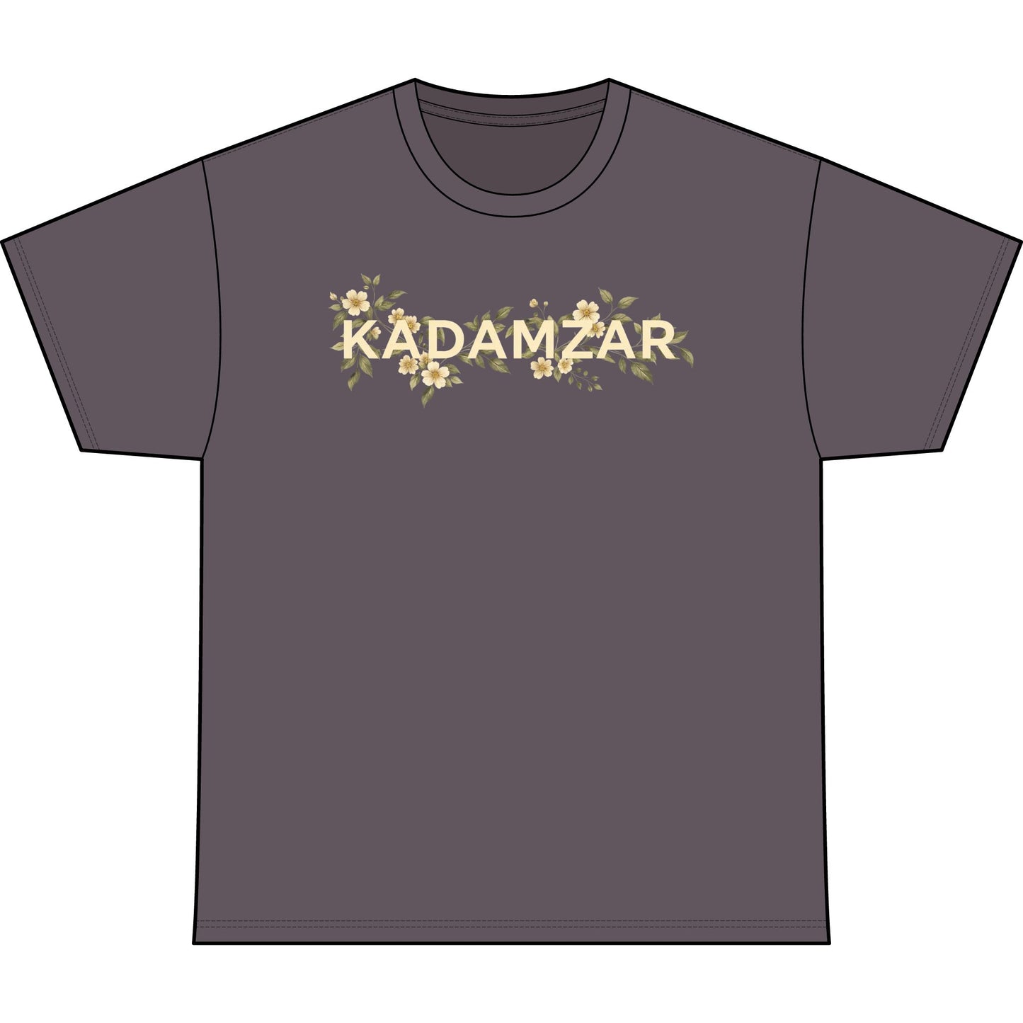 Gold Leaf Floral Vine T-Shirt | Botanical Center Chest Design
