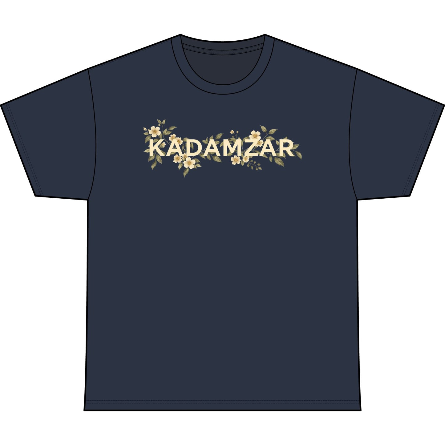 Gold Leaf Floral Vine T-Shirt | Botanical Center Chest Design