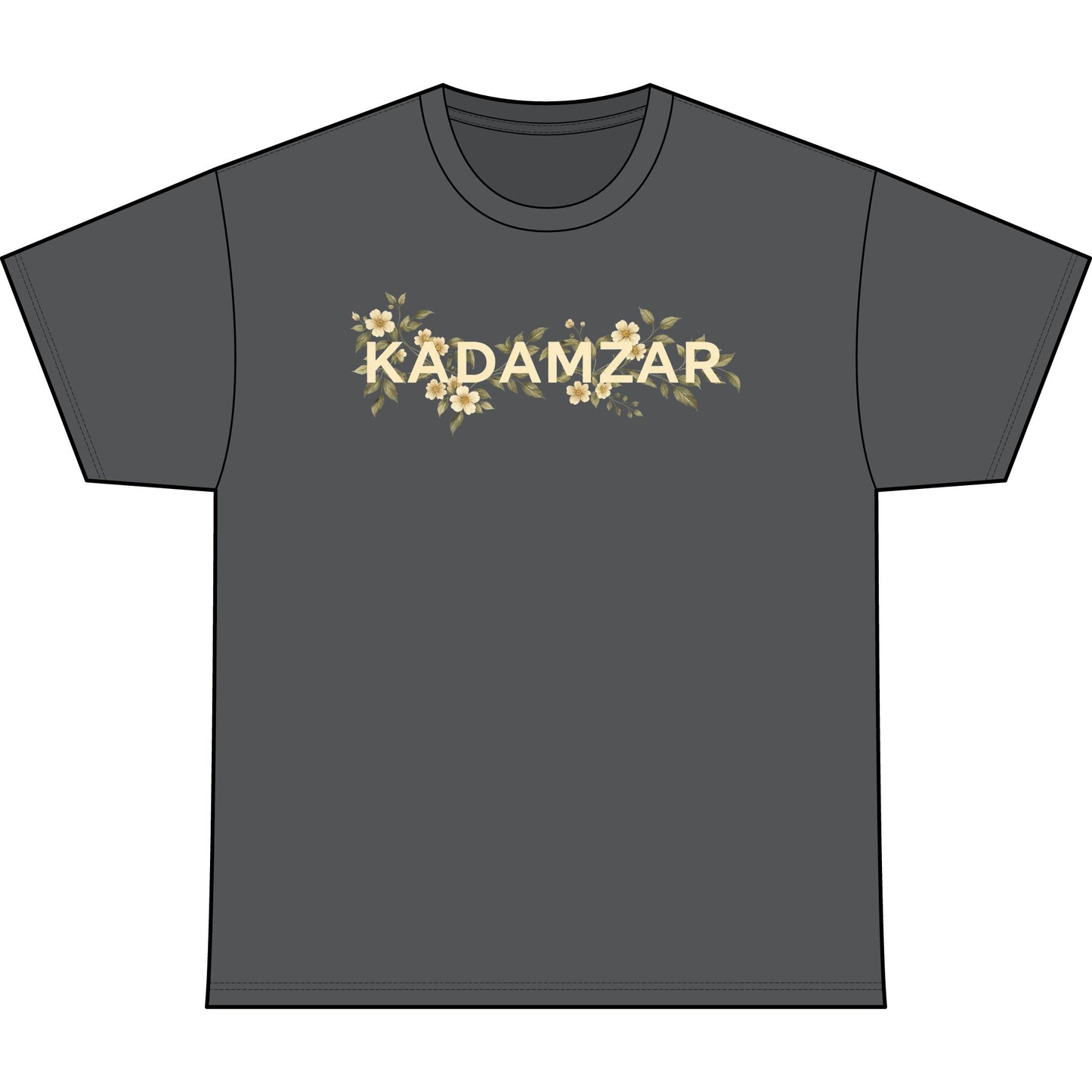 Gold Leaf Floral Vine T-Shirt | Botanical Center Chest Design