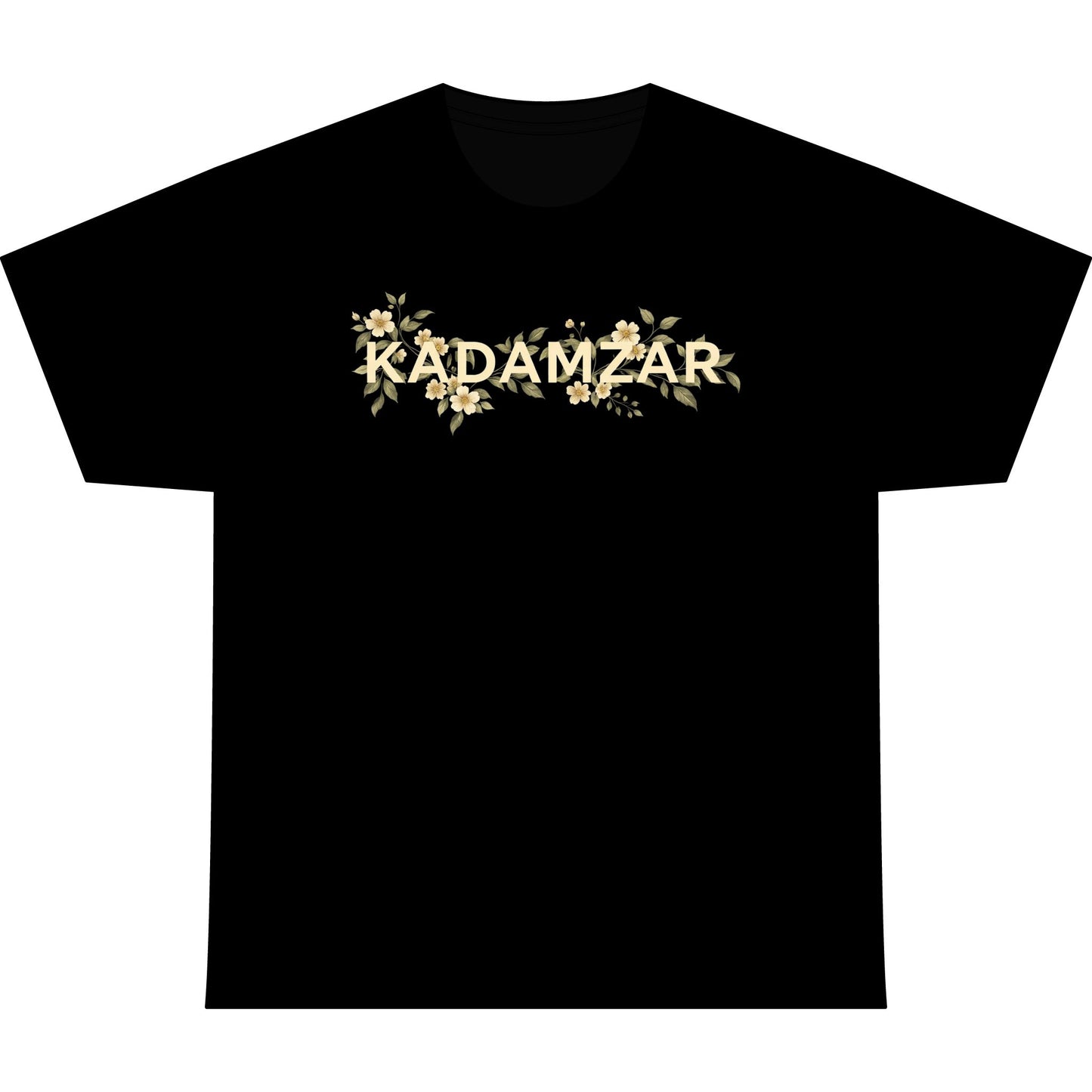 Gold Leaf Floral Vine T-Shirt | Botanical Center Chest Design