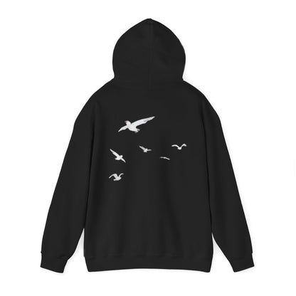 Daisy Script Arabic Phrase Hoodie | Seagulls Back Print Hoodie