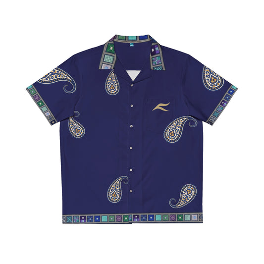 Arabic Script Paisley Hawaiian Shirt | AOP Button-Up