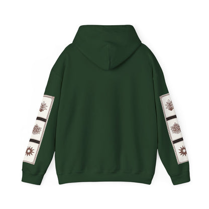 قدم_نیاز Arabic Calligraphy Hoodie | Floral Sleeve Pattern