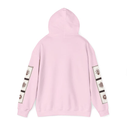 قدم_نیاز Arabic Calligraphy Hoodie | Floral Sleeve Pattern