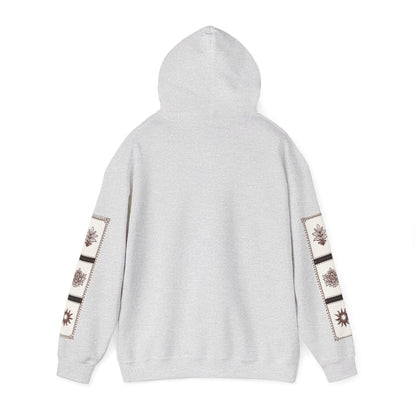 قدم_نیاز Arabic Calligraphy Hoodie | Floral Sleeve Pattern
