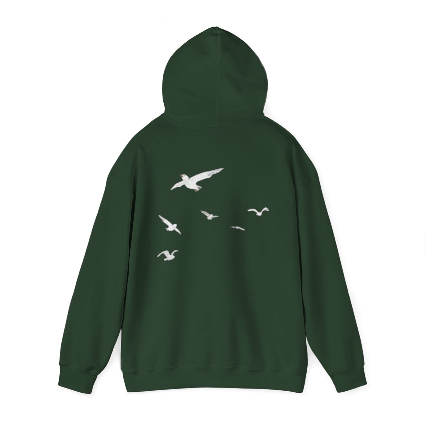 Daisy Script Arabic Phrase Hoodie | Seagulls Back Print Hoodie