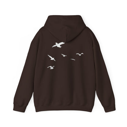 Daisy Script Arabic Phrase Hoodie | Seagulls Back Print Hoodie