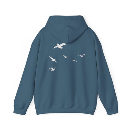 Daisy Script Arabic Phrase Hoodie | Seagulls Back Print Hoodie