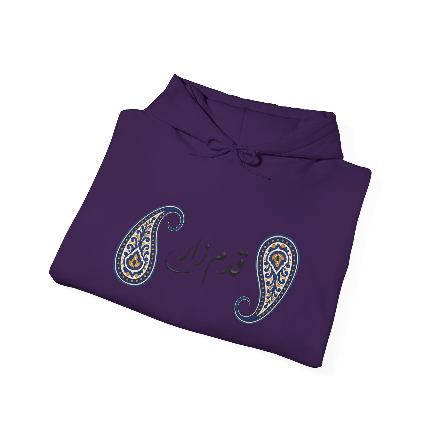 Persian Paisley Calligraphy Hoodie | Paisley Sleeve Graphic Hoodie