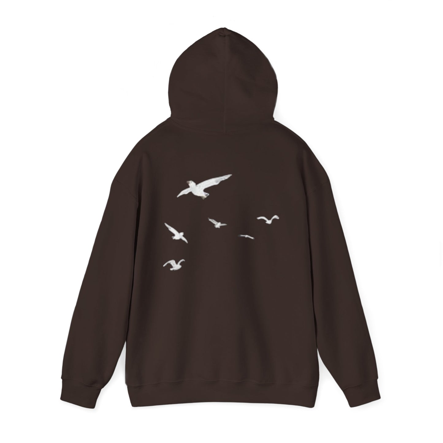 Daisy Script Arabic Phrase Hoodie | Seagulls Back Print Hoodie