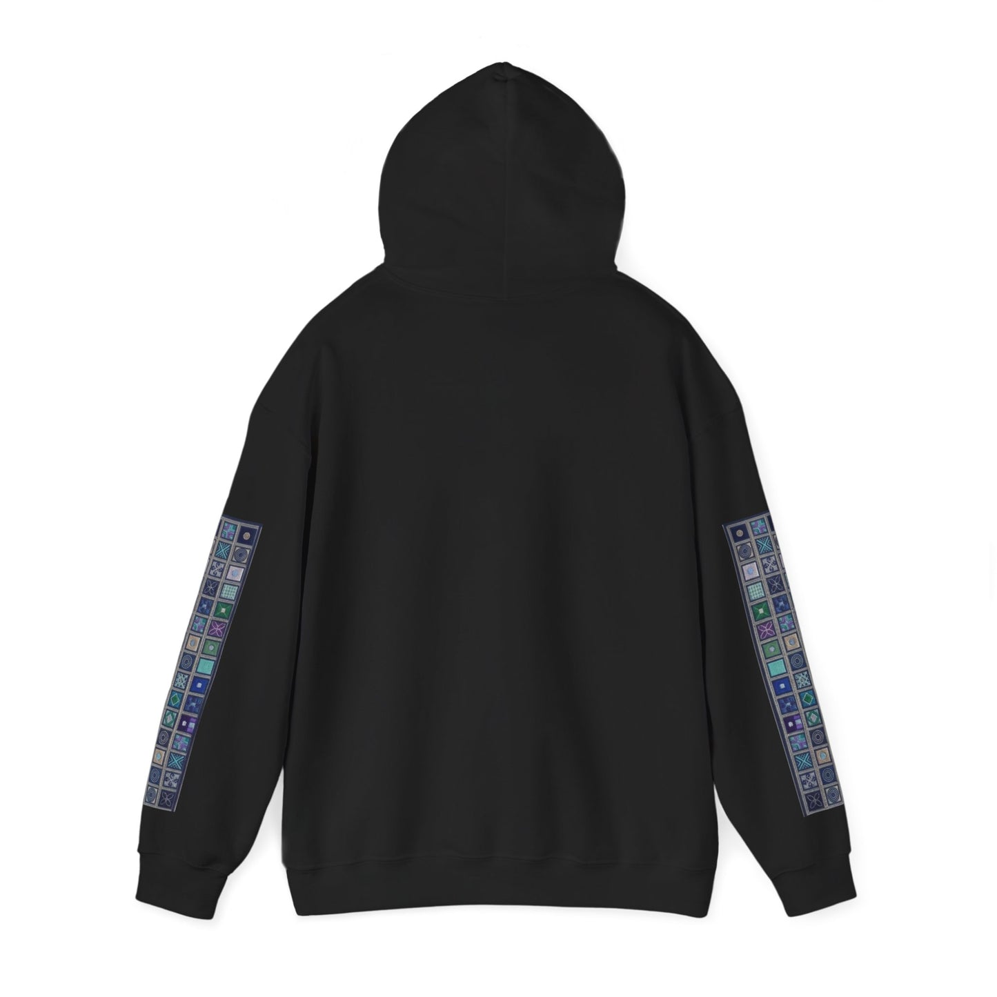Paisley Motif Arabic Calligraphy Hoodie | Sleeve Tile Pattern