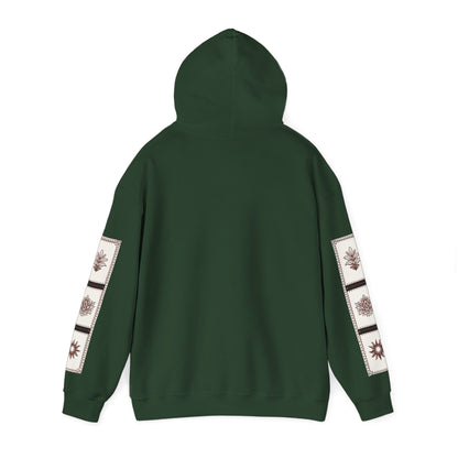 قدم_نیاز Arabic Calligraphy Hoodie | Floral Sleeve Pattern
