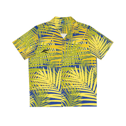 Yellow Palm Leaves Hawaiian Shirt | AOP Tropical Resort Shirt