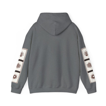 قدم_نیاز Arabic Calligraphy Hoodie | Floral Sleeve Pattern