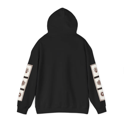 قدم زدن Hoodie | Arabic Calligraphy Script, Sleeve Tile Pattern
