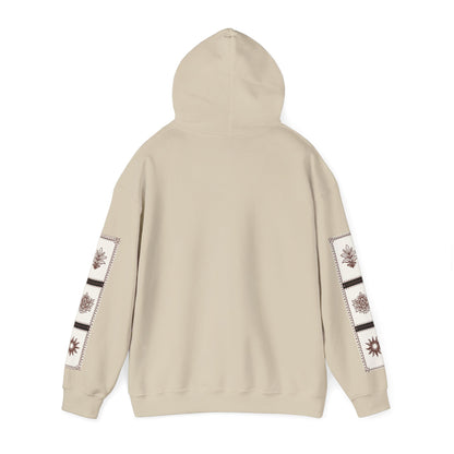 قدم_نیاز Arabic Calligraphy Hoodie | Floral Sleeve Pattern