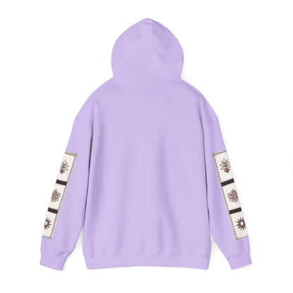 قدم_نیاز Arabic Calligraphy Hoodie | Floral Sleeve Pattern
