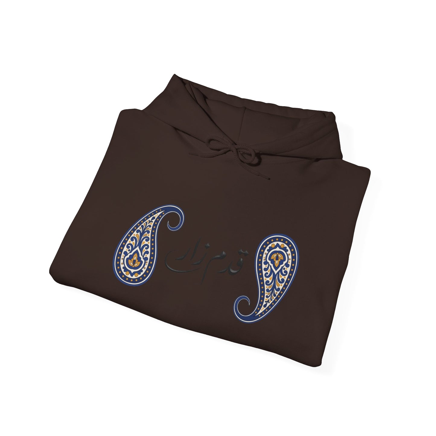 Persian Paisley Calligraphy Hoodie | Paisley Sleeve Graphic Hoodie