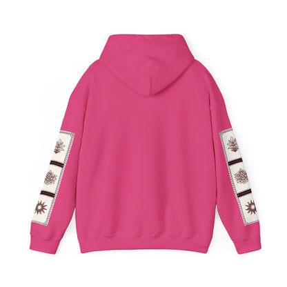 قدم_نیاز Arabic Calligraphy Hoodie | Floral Sleeve Pattern