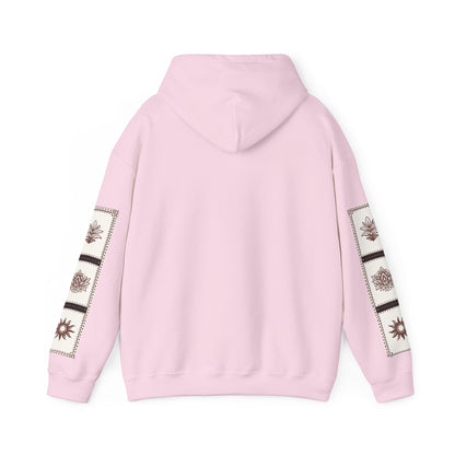 قدم_نیاز Arabic Calligraphy Hoodie | Floral Sleeve Pattern