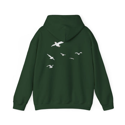 Daisy Script Arabic Phrase Hoodie | Seagulls Back Print Hoodie