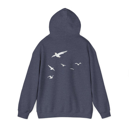 Daisy Script Arabic Phrase Hoodie | Seagulls Back Print Hoodie