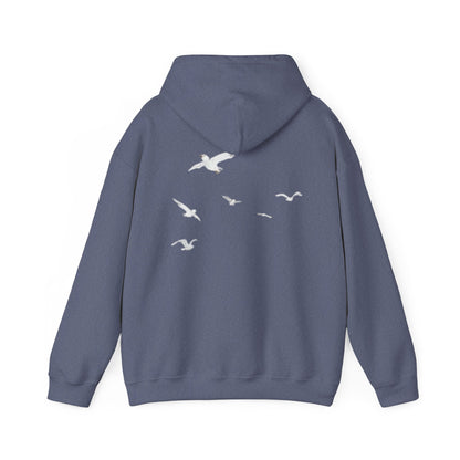 Daisy Script Arabic Phrase Hoodie | Seagulls Back Print Hoodie