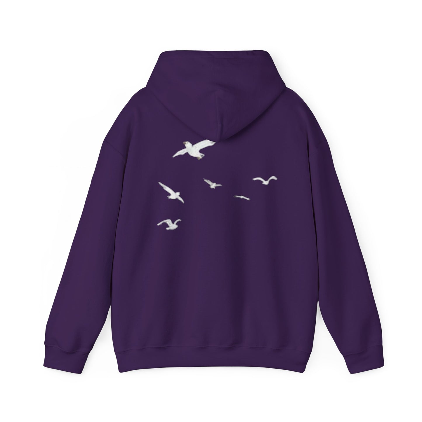 Daisy Script Arabic Phrase Hoodie | Seagulls Back Print Hoodie