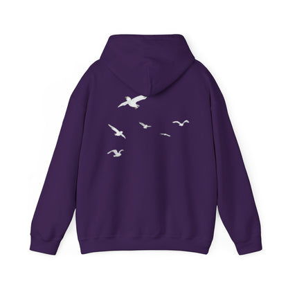 Daisy Script Arabic Phrase Hoodie | Seagulls Back Print Hoodie