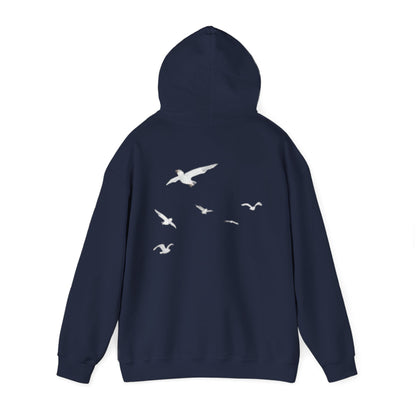 Daisy Script Arabic Phrase Hoodie | Seagulls Back Print Hoodie