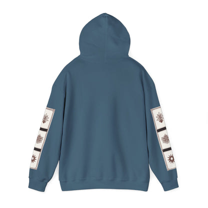 قدم_نیاز Arabic Calligraphy Hoodie | Floral Sleeve Pattern