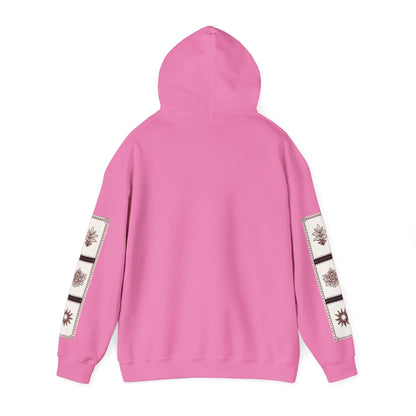 قدم_نیاز Arabic Calligraphy Hoodie | Floral Sleeve Pattern