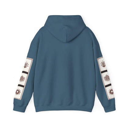 قدم_نیاز Arabic Calligraphy Hoodie | Floral Sleeve Pattern