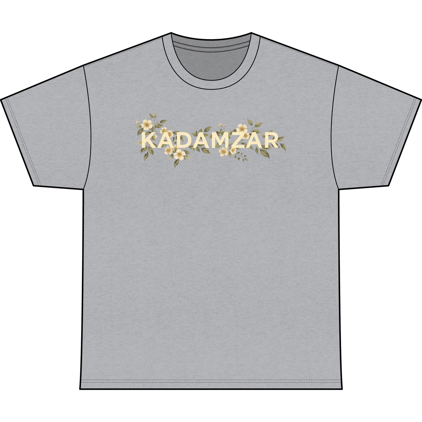 Gold Leaf Floral Vine T-Shirt | Botanical Center Chest Design