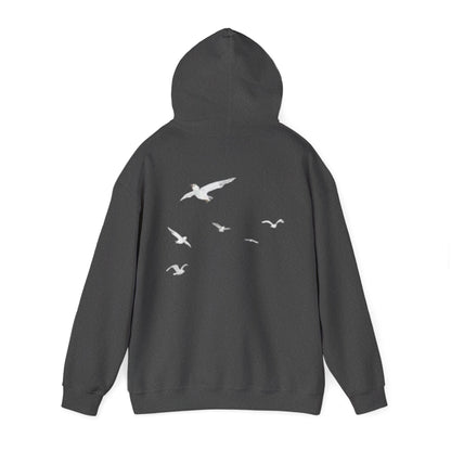 Daisy Script Arabic Phrase Hoodie | Seagulls Back Print Hoodie